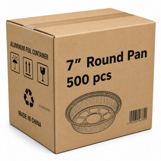 *WHOLESALE* 7” Round Pans Aluminum Foil Disposable 500/case Disposable Bakeware Sets VeZee