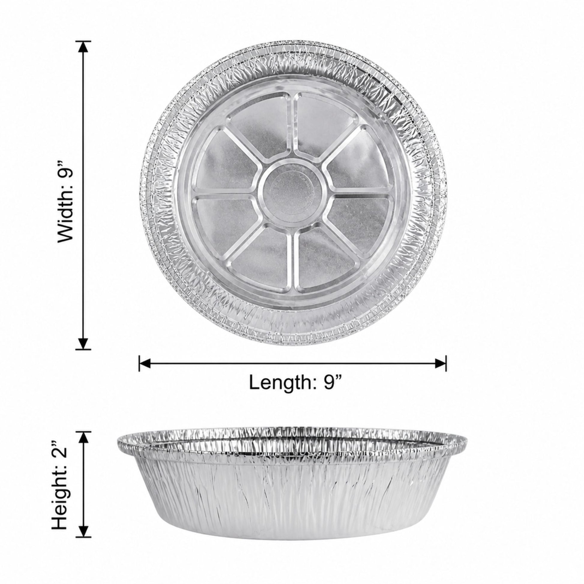 9” Round Aluminum Foil Pans with Board Lids Disposable Round Pans with Board Lids VeZee