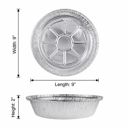 9” Round Aluminum Foil Pans with Board Lids Disposable Round Pans with Board Lids VeZee