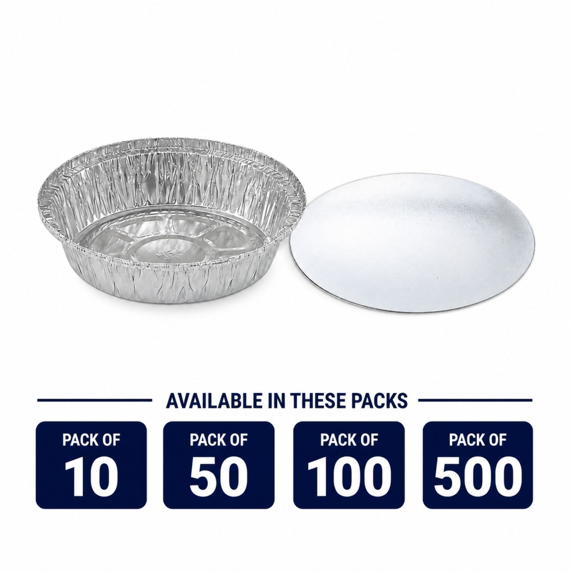 9” Round Aluminum Foil Pans with Board Lids Disposable Round Pans with Board Lids VeZee