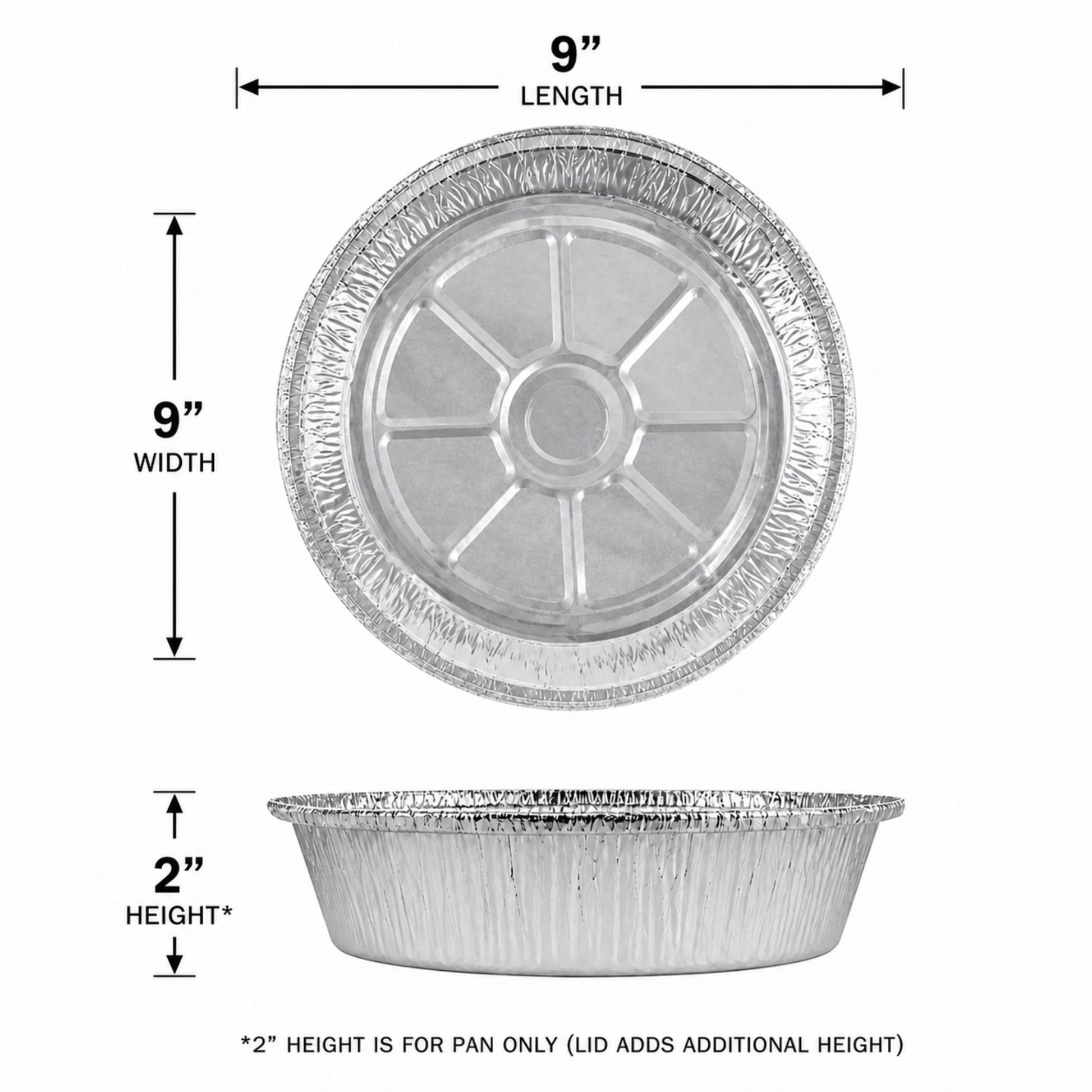 9” Aluminum Disposable Foil Round Pans with Dome Lids Round Pans with Dome Lids VeZee