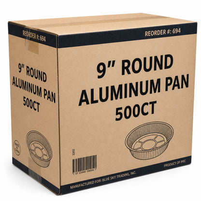*WHOLESALE* 9” Foil Round Pans Aluminum Disposable 500 ct/Case Aluminum Pans VeZee