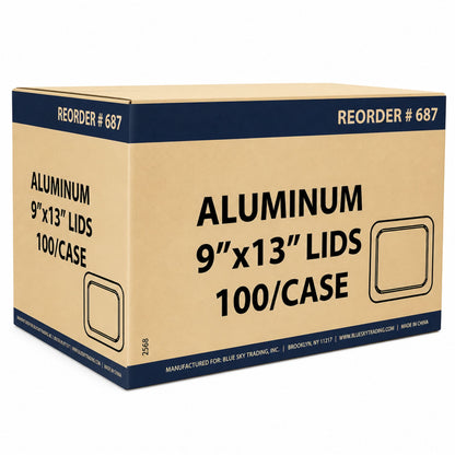 *WHOLESALE* Half Size LID for 9x13 for All Weight Pans Aluminum 100/case Disposable Lids VeZee