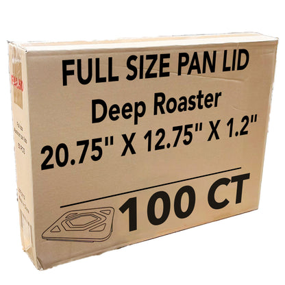 Case of Aluminum - 20¾" x 12¾" x 1⅕" - Disposable - Full Sized - Lid for Deep Roaster | 100 ct. Disposable Nicole Collection   