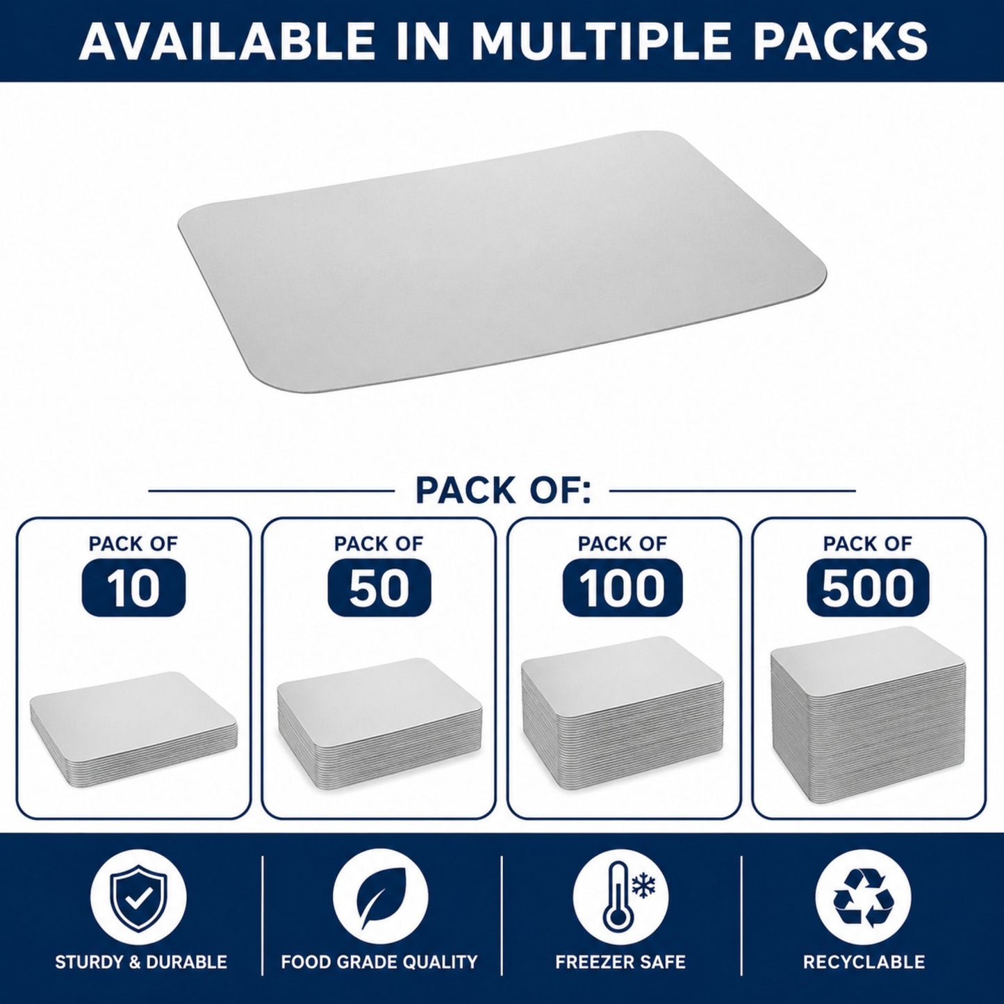 Board Lid For 1Lb Aluminum Oblong Pan 5.5" x 4" Disposable Lids VeZee