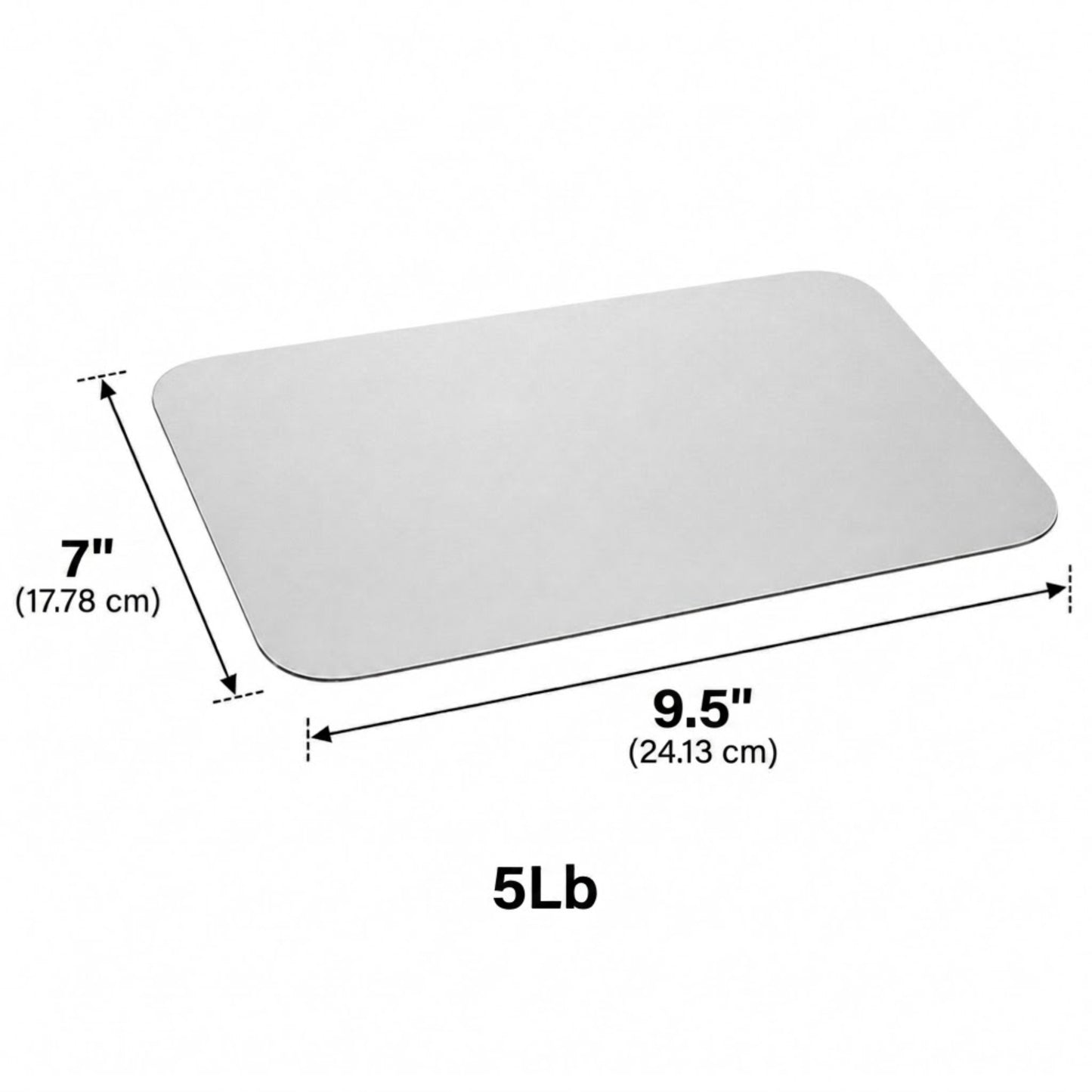 5Lb Board Lid For Aluminum Oblong Pan 9.5" x 7" Disposable Lids VeZee