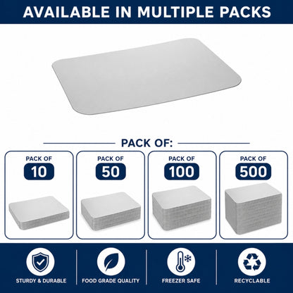 5Lb Board Lid For Aluminum Oblong Pan 9.5" x 7" Disposable Lids VeZee