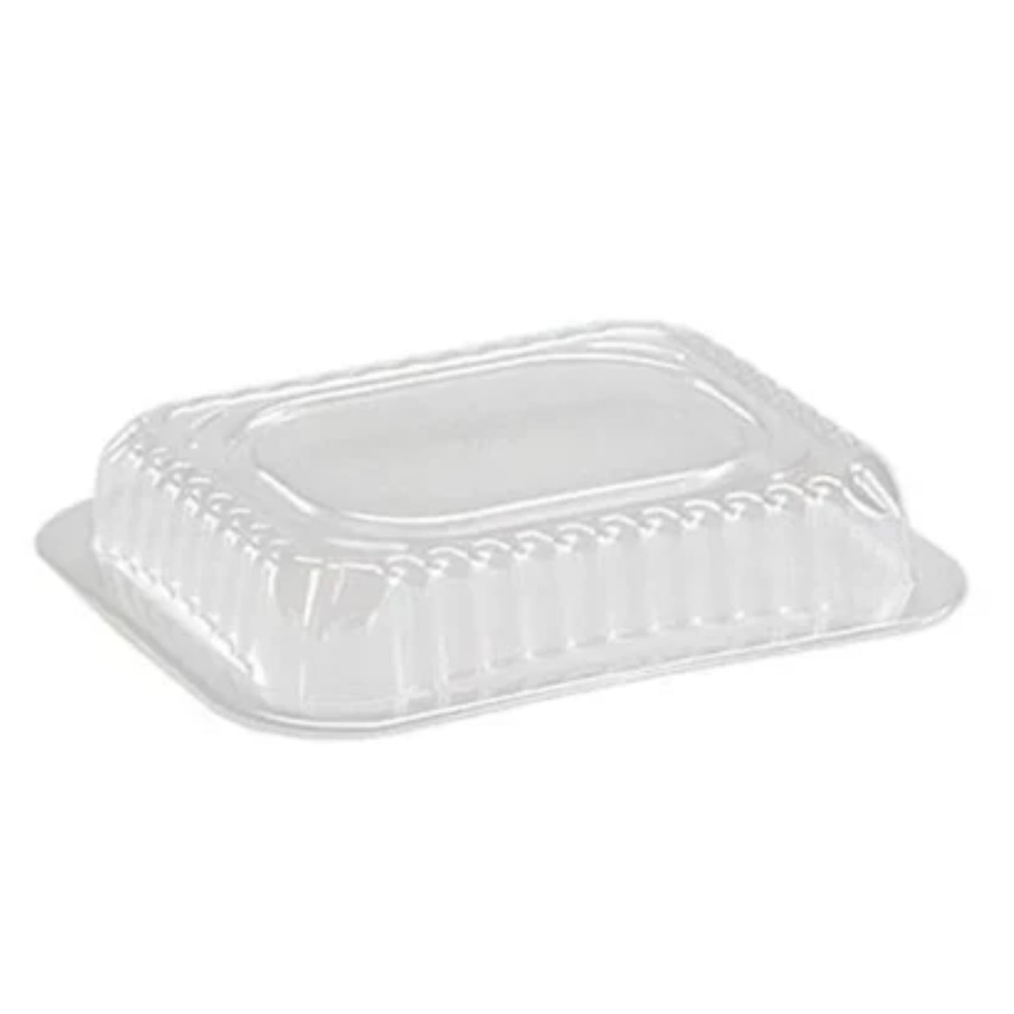 Dome Lids Plastic For 1Lb Aluminum Oblong Pans 5" x 4" Disposable Lids VeZee