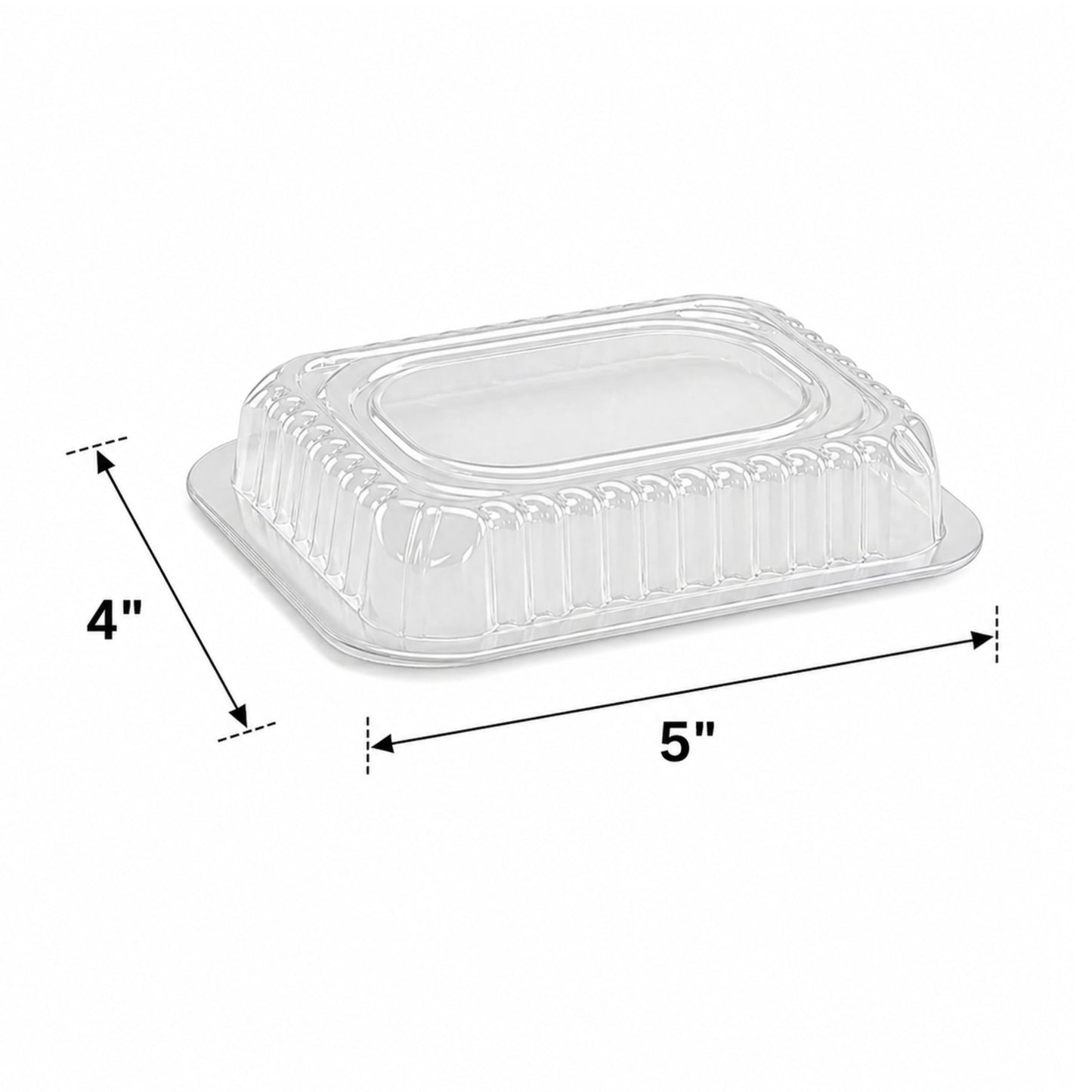 Dome Lids Plastic For 1Lb Aluminum Oblong Pans 5" x 4" Disposable Lids VeZee