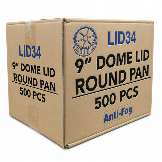 *WHOLESALE* 9" Dome Lids for Disposable Aluminum Round Pan 500/case Disposable Lids VeZee