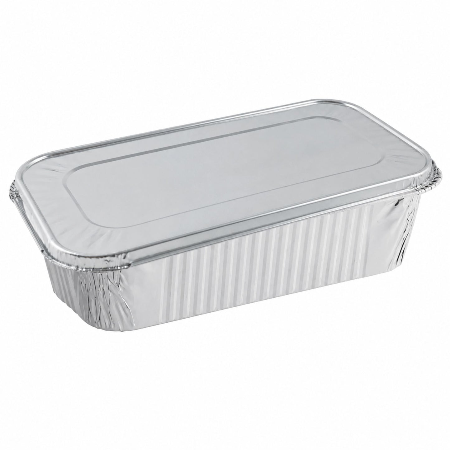 5lb Disposable Aluminum Rectangular Loaf Pans with Lids Rectangular Loaf Pans with Lids VeZee Pack of 10