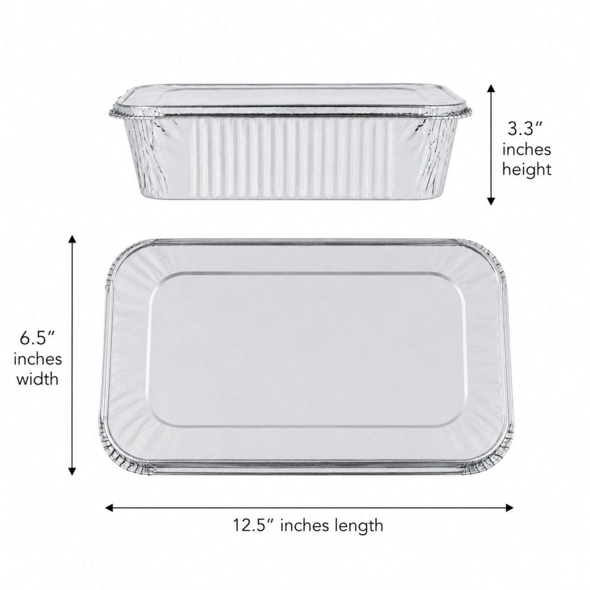 5lb Disposable Aluminum Rectangular Loaf Pans with Lids Rectangular Loaf Pans with Lids VeZee