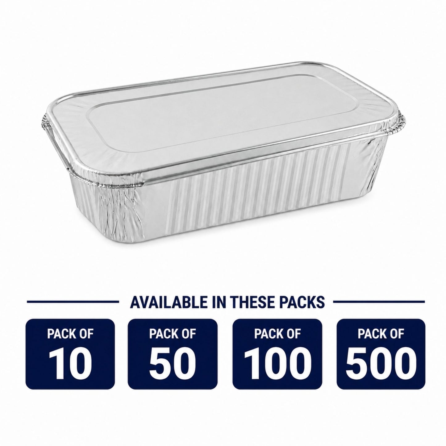 5lb Disposable Aluminum Rectangular Loaf Pans with Lids Rectangular Loaf Pans with Lids VeZee
