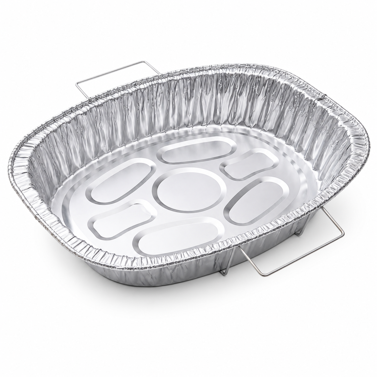 Oval Turkey Roasting Aluminum Pan with Handles & Free 3-in-1 Basting Kit Disposable Roasting Pans VeZee