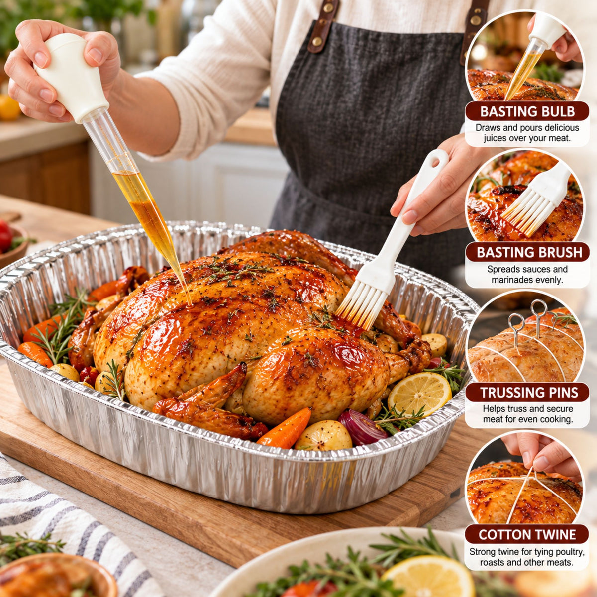 Plastic Basting Set 3 Pieces – Durable Chef Valley Kitchen Tools Basting Set VeZee