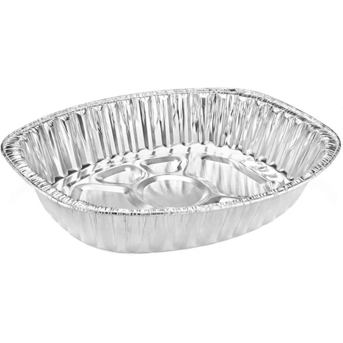Large Oval Turkey Roaster Pan With Basting Set 5 Pieces Aluminum Disposable Roasting Pans VeZee
