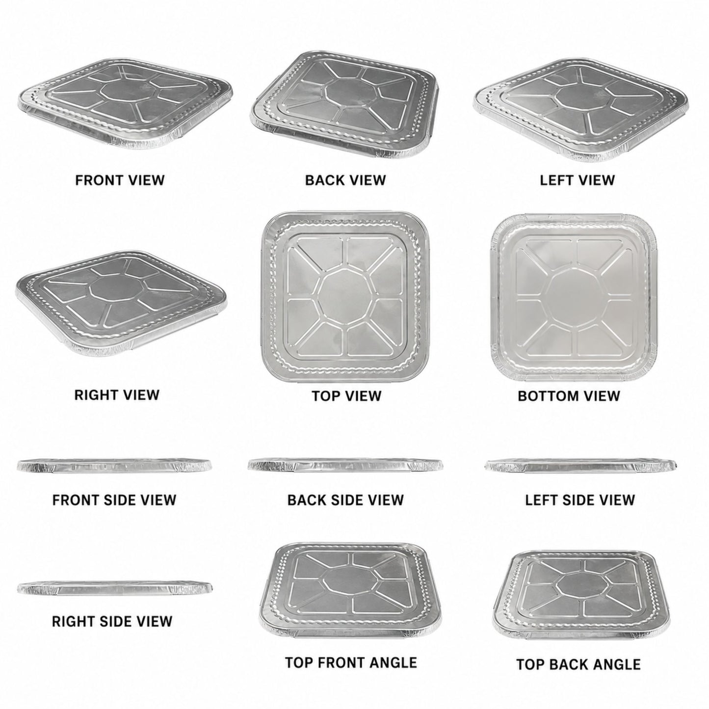 *WHOLESALE* 8.25"x8.25" Square Aluminum Foil Lids for 8X8 Square Pan 500/Case Disposable Lids VeZee
