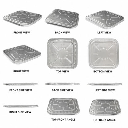 *WHOLESALE* 8.25"x8.25" Square Aluminum Foil Lids for 8X8 Square Pan 500/Case Disposable Lids VeZee