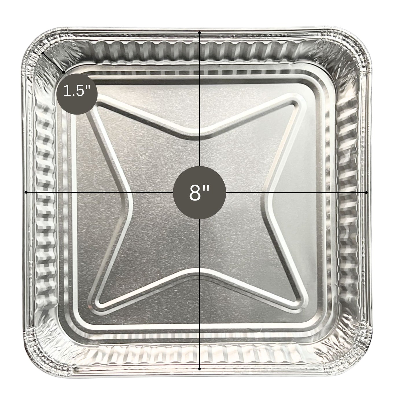Disposable Aluminum 8" Square SHALLOW Cake Baking Pan WIth Dome Lids Disposable Square Cake Pan VeZee