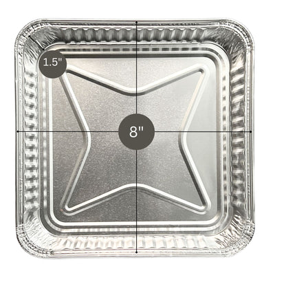 Disposable Aluminum 8" Square SHALLOW Cake Baking Pan WIth Dome Lids Disposable Square Cake Pan VeZee