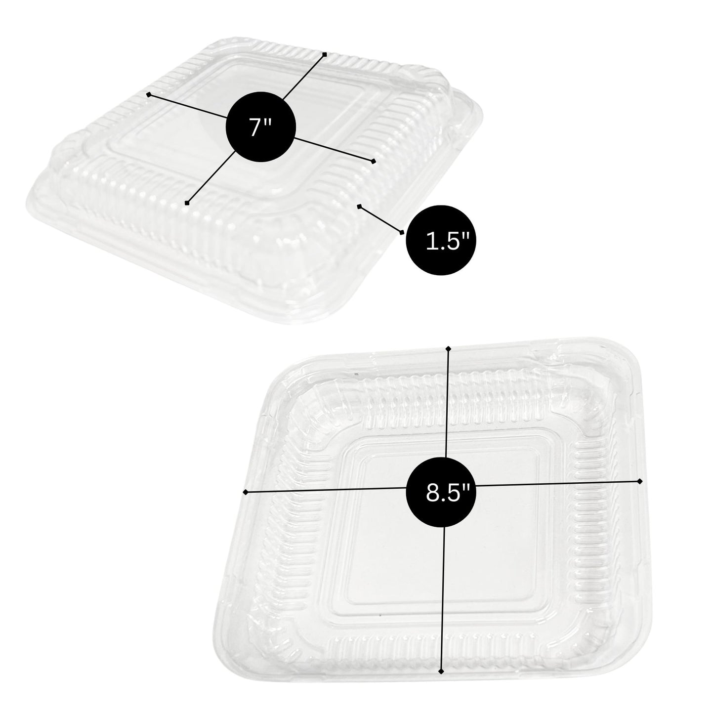 Disposable Aluminum 8" Square SHALLOW Cake Baking Pan WIth Dome Lids Disposable Square Cake Pan VeZee
