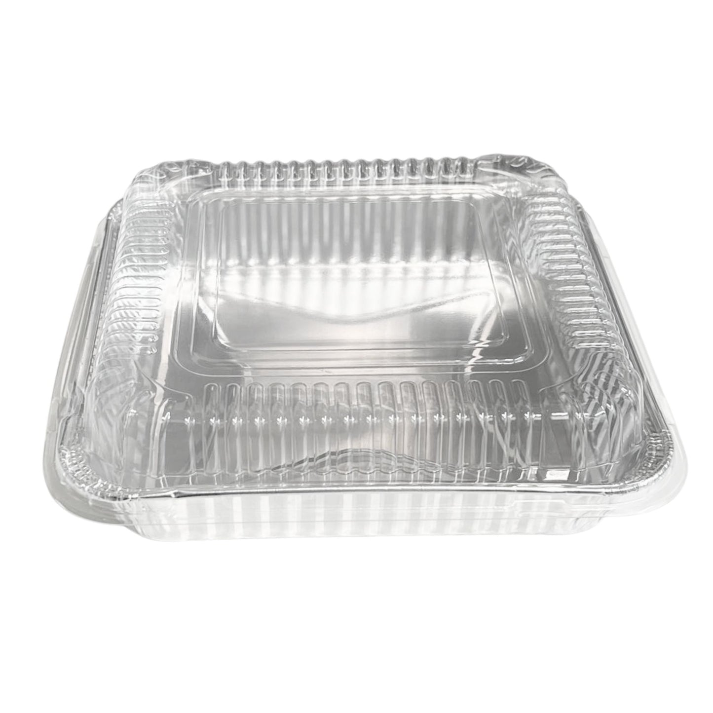 Disposable Aluminum 8" Square SHALLOW Cake Baking Pan WIth Dome Lids Disposable Square Cake Pan VeZee