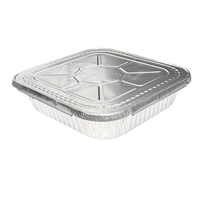 *WHOLESALE* Disposable 8.25 x8.25 Square Aluminum Lids for 8X8 Aluminum Diposable Square Pans – Durable, Versatile, and Secure Fit Disposable VeZee