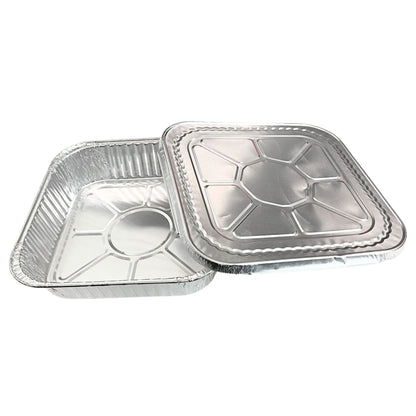 *WHOLESALE* Disposable 8.25 x8.25 Square Aluminum Lids for 8X8 Aluminum Diposable Square Pans – Durable, Versatile, and Secure Fit Disposable VeZee