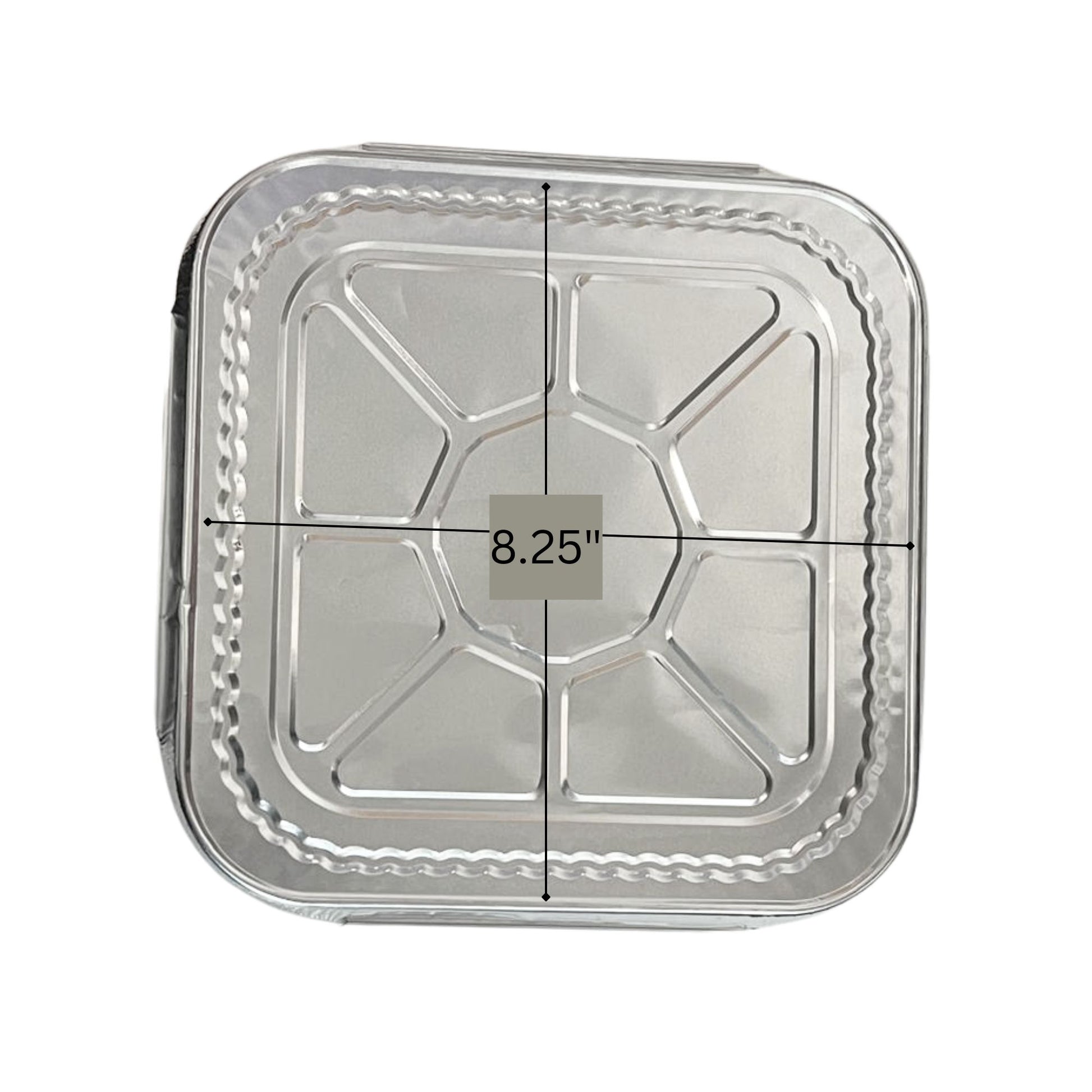 *WHOLESALE* Disposable 8.25 x8.25 Square Aluminum Lids for 8X8 Aluminum Diposable Square Pans – Durable, Versatile, and Secure Fit Disposable VeZee