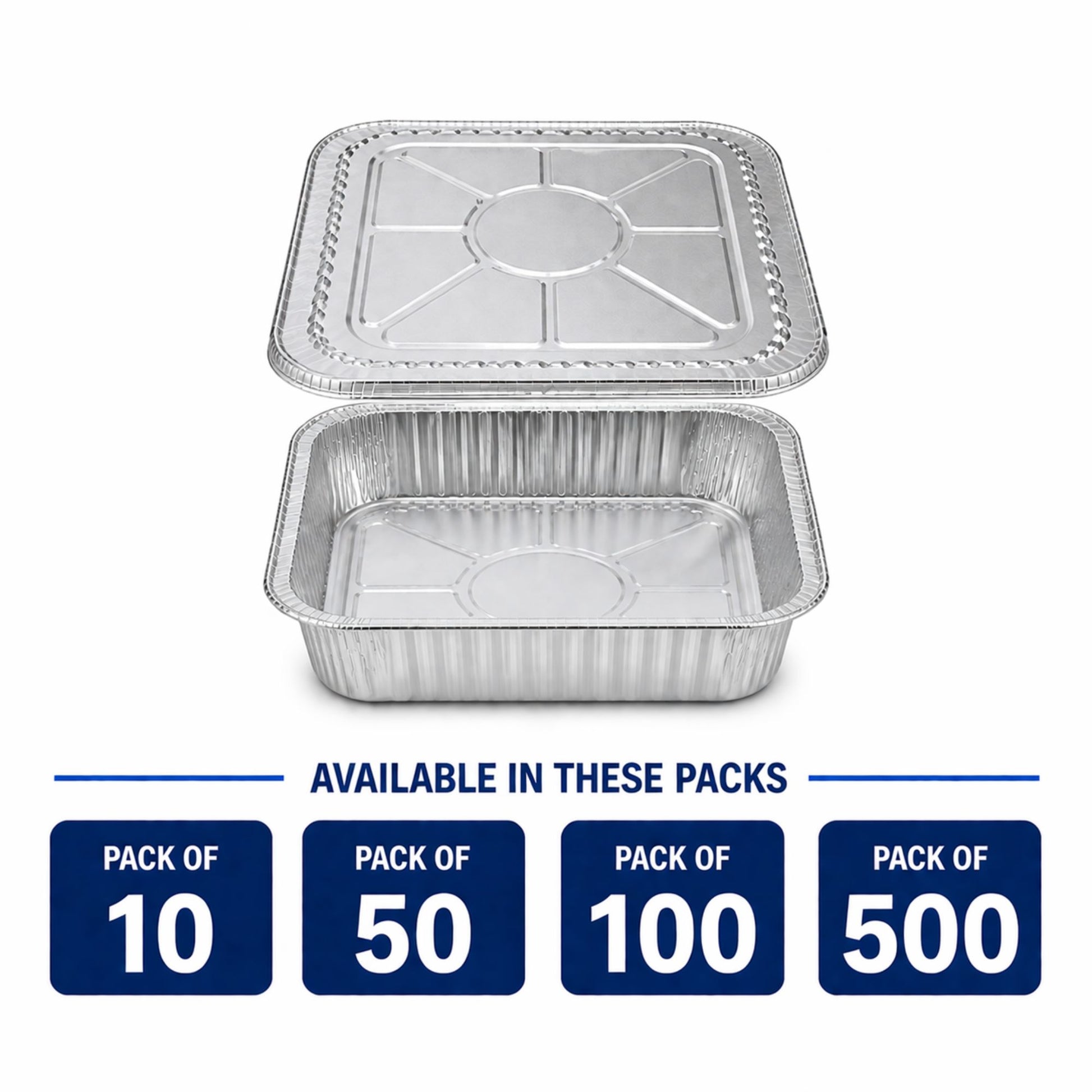 8" Square Deep Aluminum Disposable Pans with Lids Aluminum Pans with Lids VeZee
