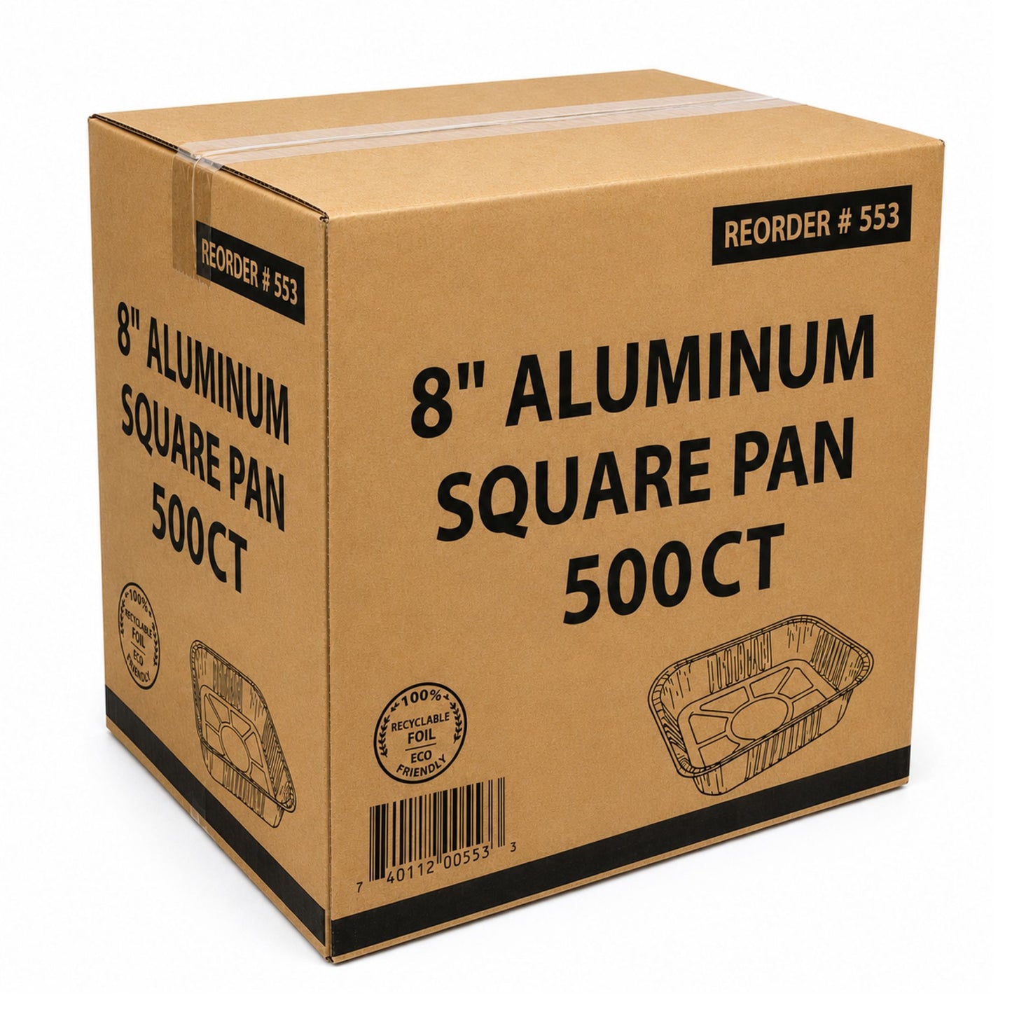 *WHOLESALE* 8" x 8" Square Aluminum Foil Pans 500/Case Disposable Lids VeZee
