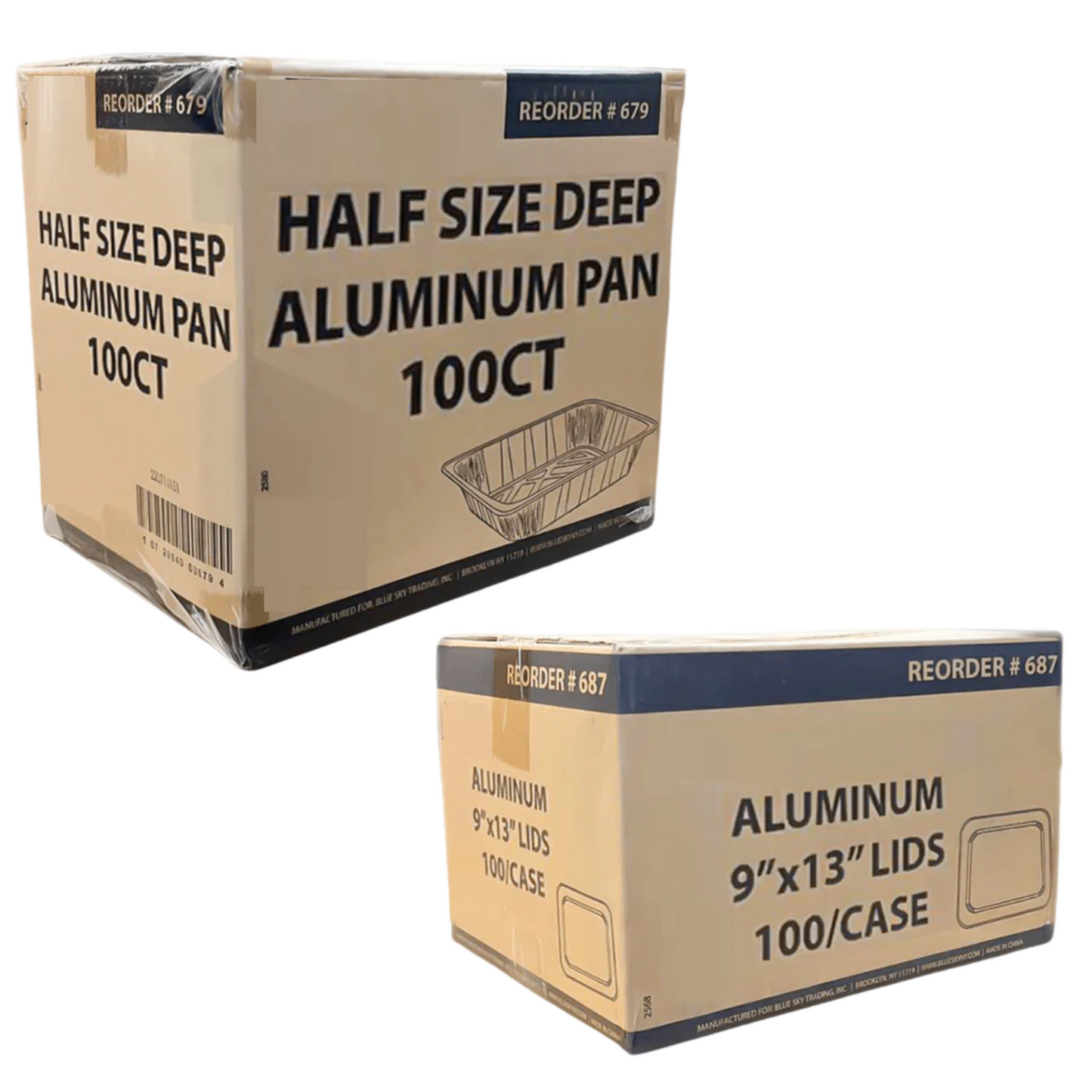 *WHOLESALE* Disposable Regular weight 9×13 Half Size Aluminum Pans & Aluminum Lids Disposable Roasting Pans VeZee