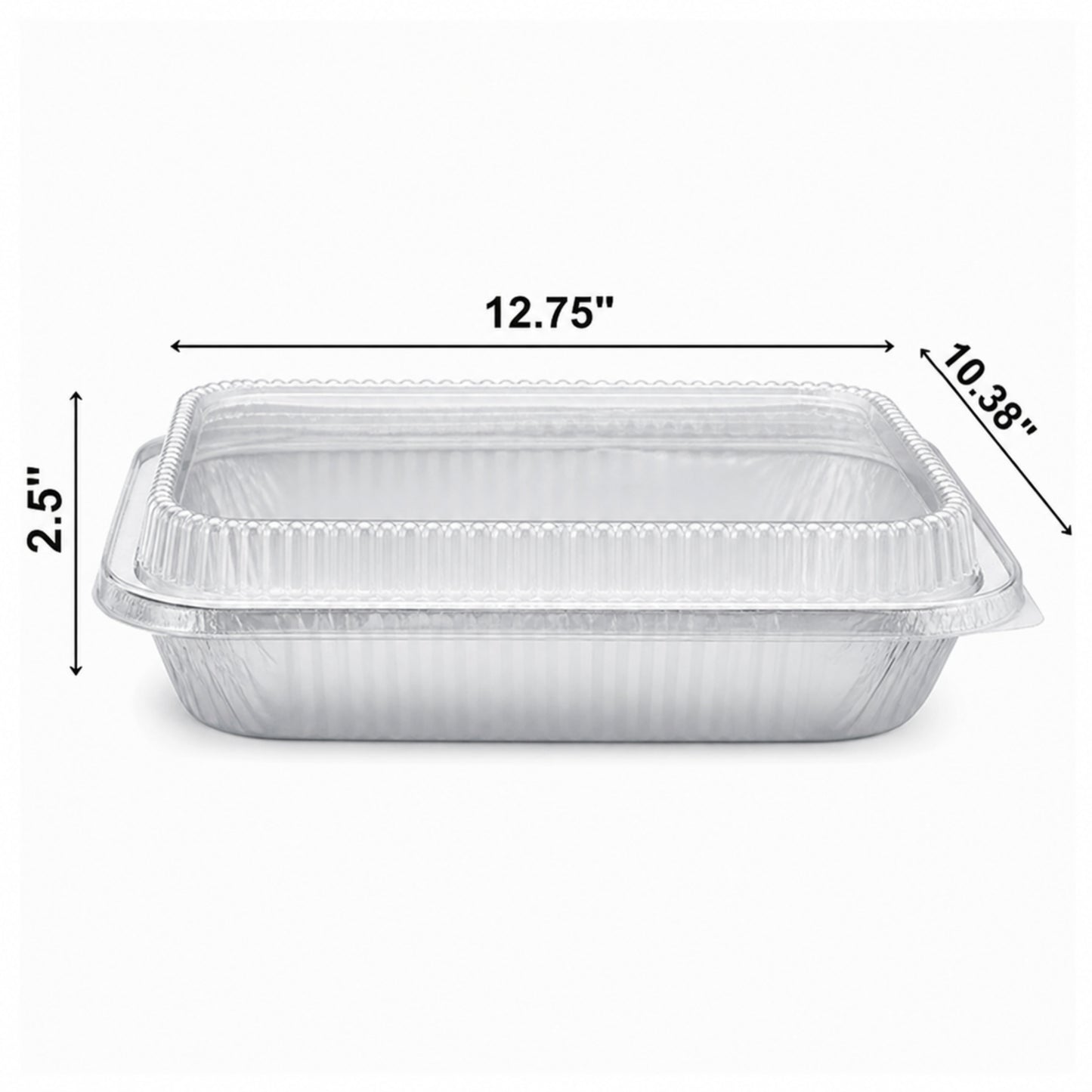 9×13 Deep Half Size Regular Weight Aluminum Pans with Dome Lids Aluminum Pan with Lids VeZee