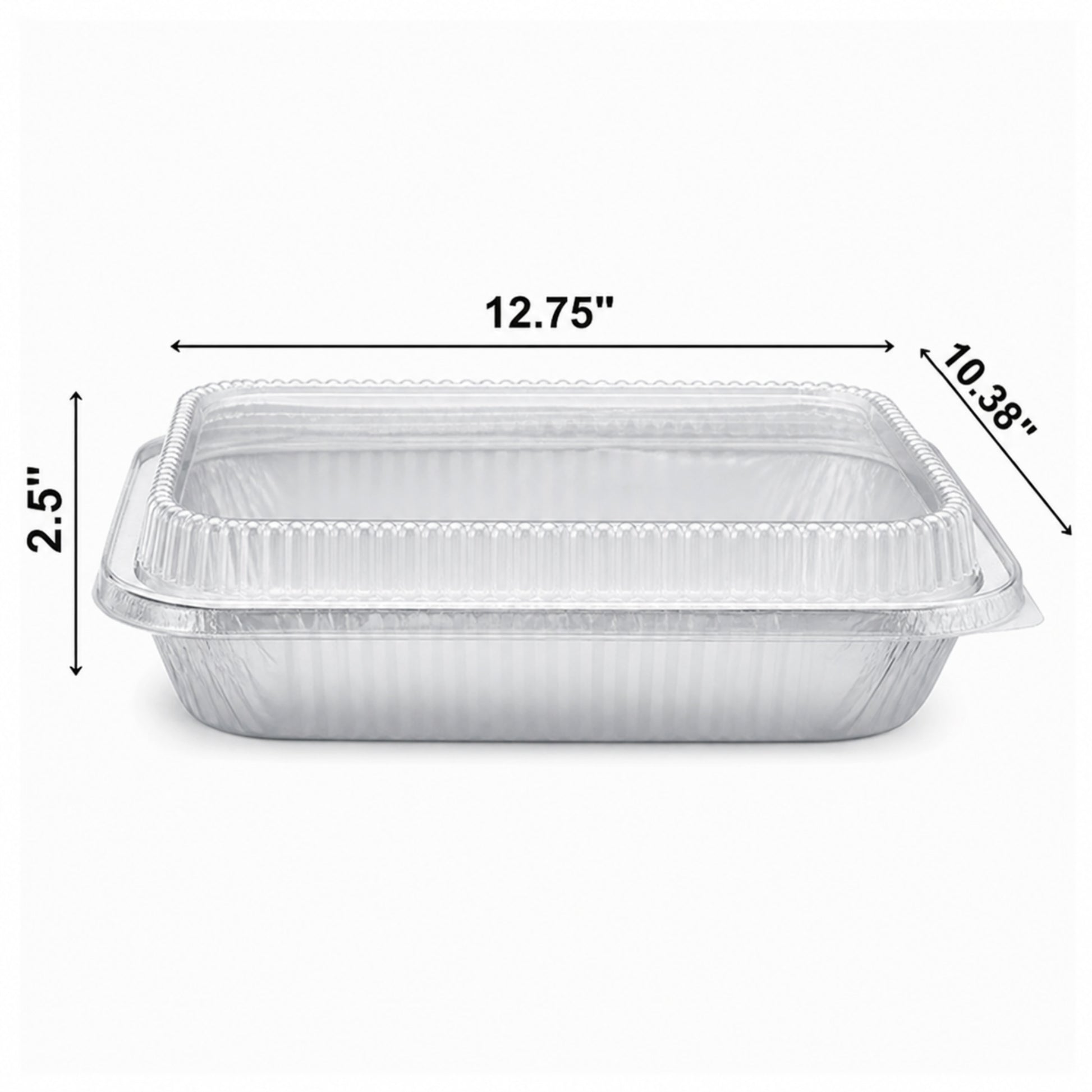 9×13 Deep Half Size Regular Weight Aluminum Pans with Dome Lids Aluminum Pan with Lids VeZee