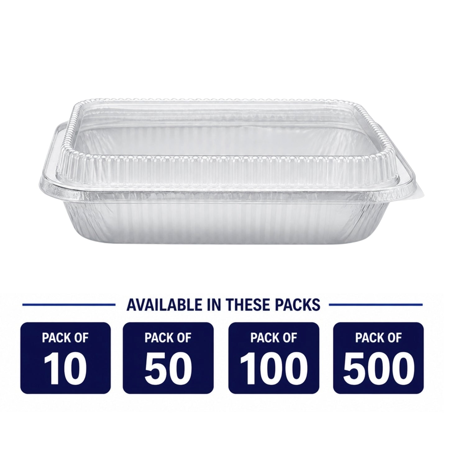 9×13 Deep Half Size Regular Weight Aluminum Pans with Dome Lids Aluminum Pan with Lids VeZee