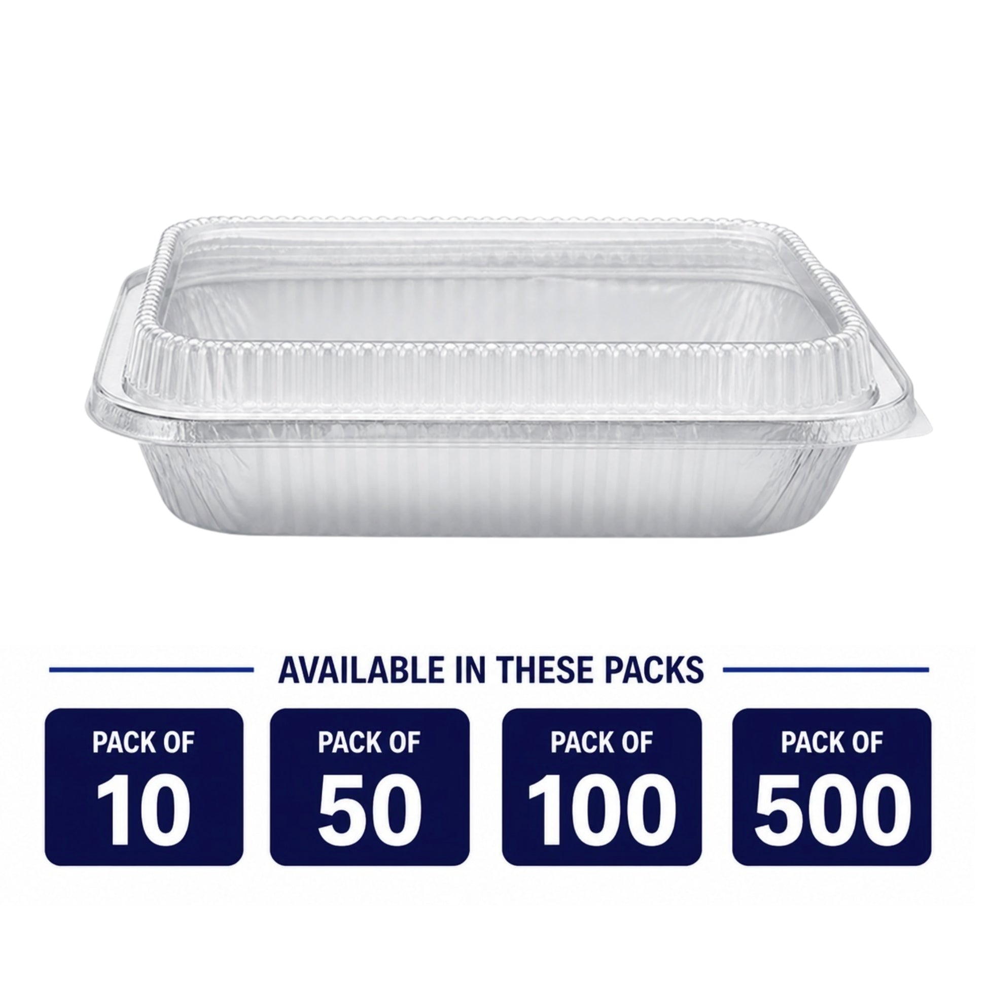 9×13 Deep Half Size Regular Weight Aluminum Pans with Dome Lids Aluminum Pan with Lids VeZee