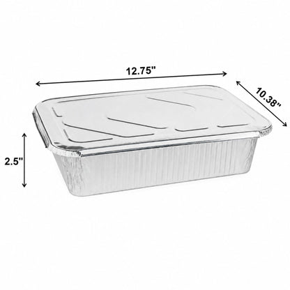 9×13 Half Size Pans with Lids Regular Weight Aluminum Disposable Aluminum Pan with Lids VeZee