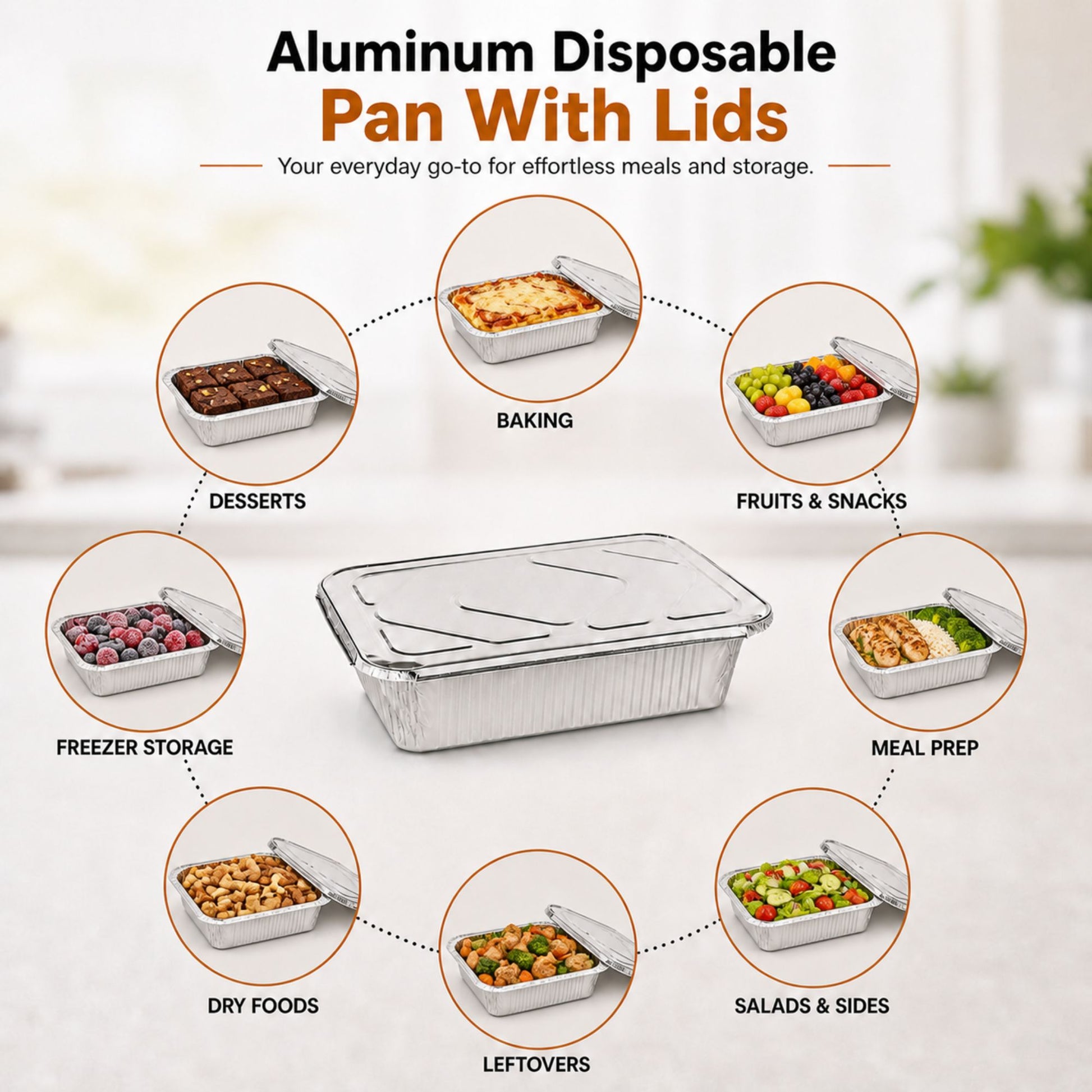 9×13 Half Size Pans with Lids Regular Weight Aluminum Disposable Aluminum Pan with Lids VeZee