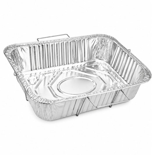 9X13 inches Half Size Pans with Handle Rack Disposable Aluminum Half Size Pans VeZee