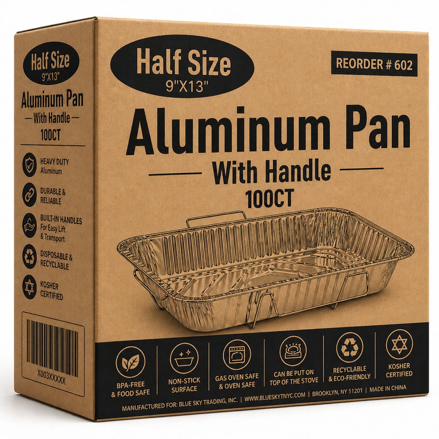 *WHOLESALE* 9X13 inches Half Size Pans with Handle Rack Aluminum 100/ Case Half Size Pans VeZee