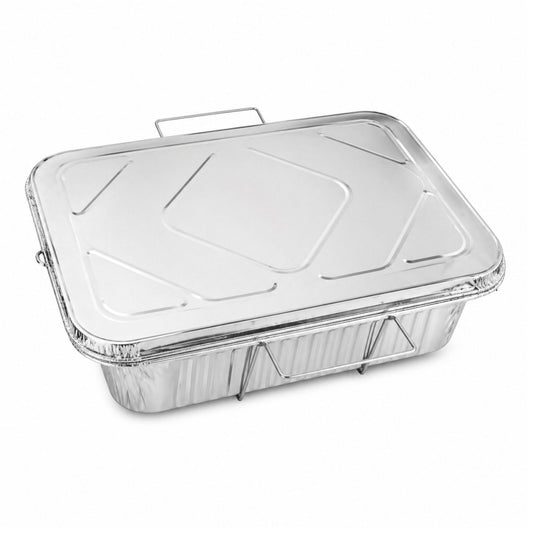 9X13 inches Half Size Pans with Handle Rack & Lids Disposable Aluminum Half Size Pans VeZee