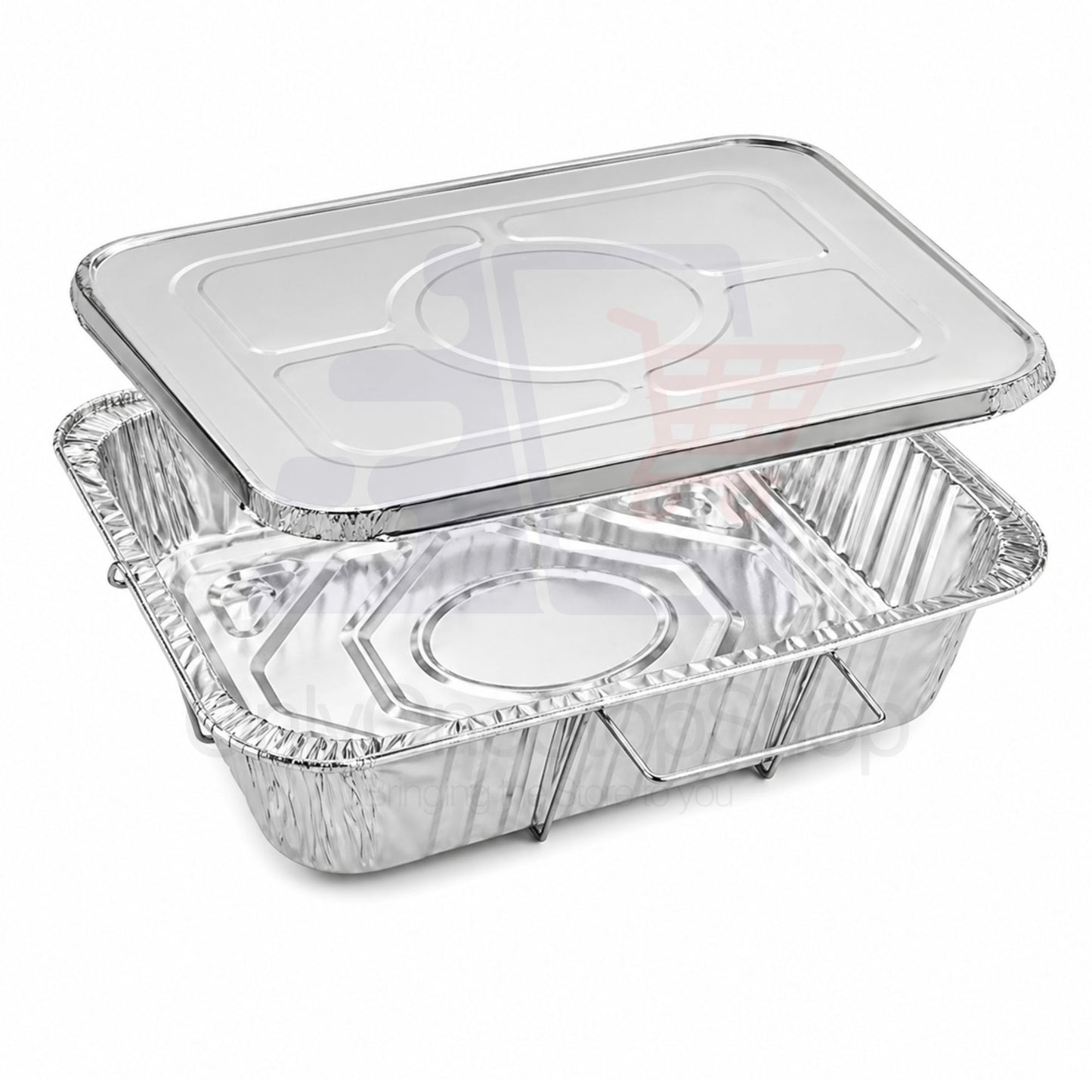 9X13 inches Half Size Pans with Handle Rack & Lids Disposable Aluminum Half Size Pans VeZee
