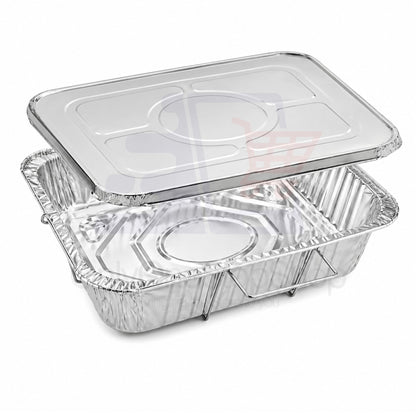 9X13 inches Half Size Pans with Handle Rack & Lids Disposable Aluminum Half Size Pans VeZee