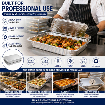 *WHOLESALE* Rectangular Large Lid for Rack Roaster Aluminum Disposable 100/Case Disposable Lids VeZee