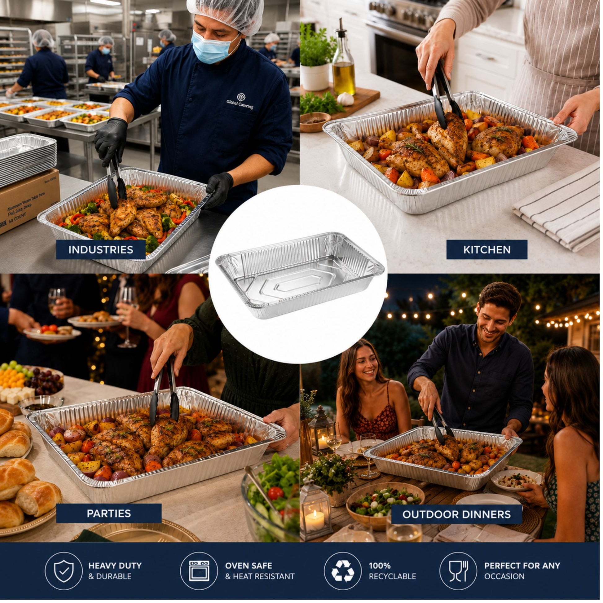 *WHOLESALE* Full Size Deep Roaster Pan Disposable Aluminum 100/case Disposable Roasting Pans VeZee