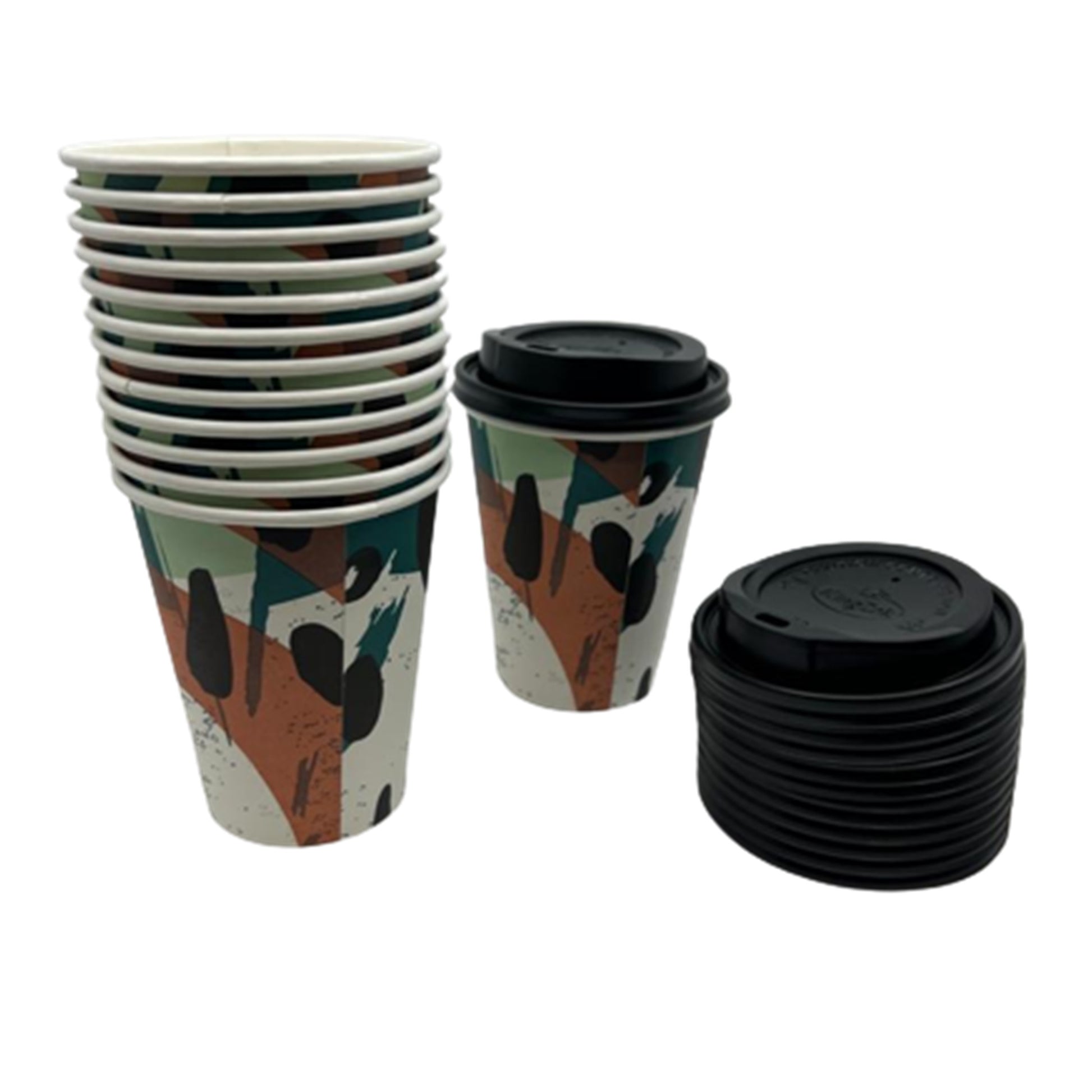 Case of Doodles Everyday Paper 12oz Hot/Cold Cups With Lids: 336 Ct Paper Cups Nicole Collection   