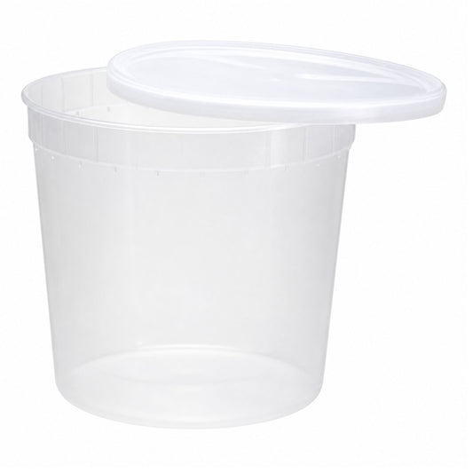 80 oz Deli Containers with Lids Extra Strong Plastic Leak Resistant Food Storage & Serving VeZee