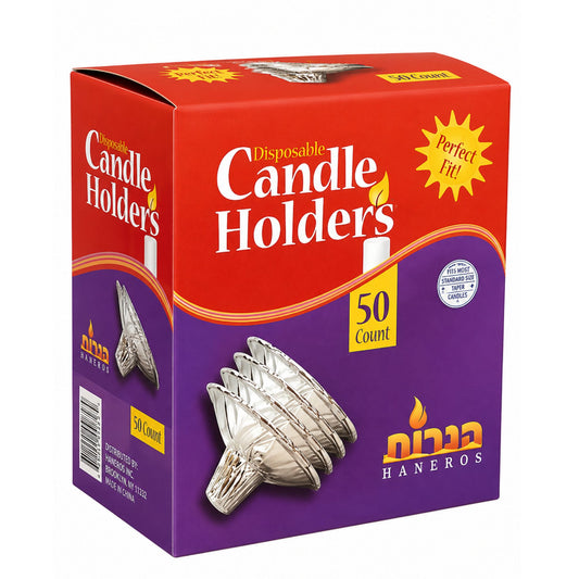 50 Count Disposable Candle Holders for Standard Taper Candles Silver Plastic Holders Disposable Candle Holders VeZee