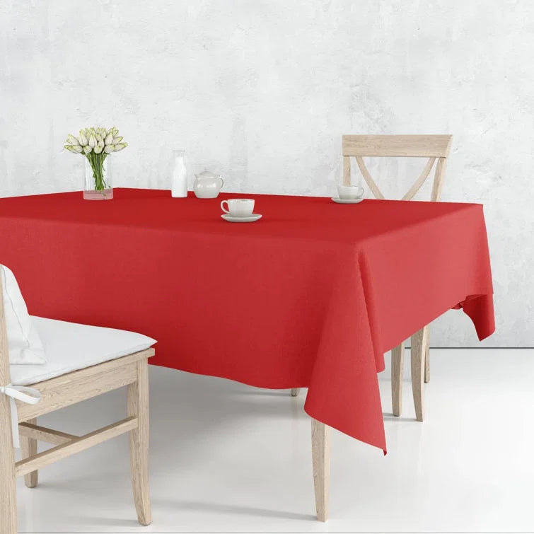 Red Rectangular 54X108 Plastic Tablecover Tablesettings Party Dimensions   