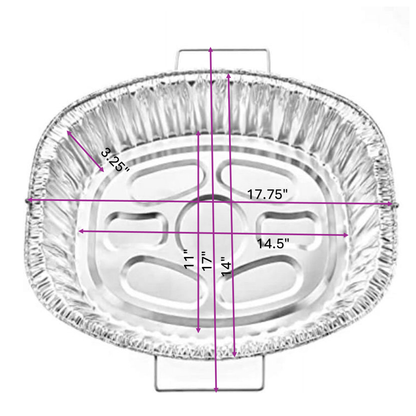 *WHOLESALE* Aluminum Oval Turkey Roaster Handle Rack Roaster | 50 ct/case Disposable VeZee